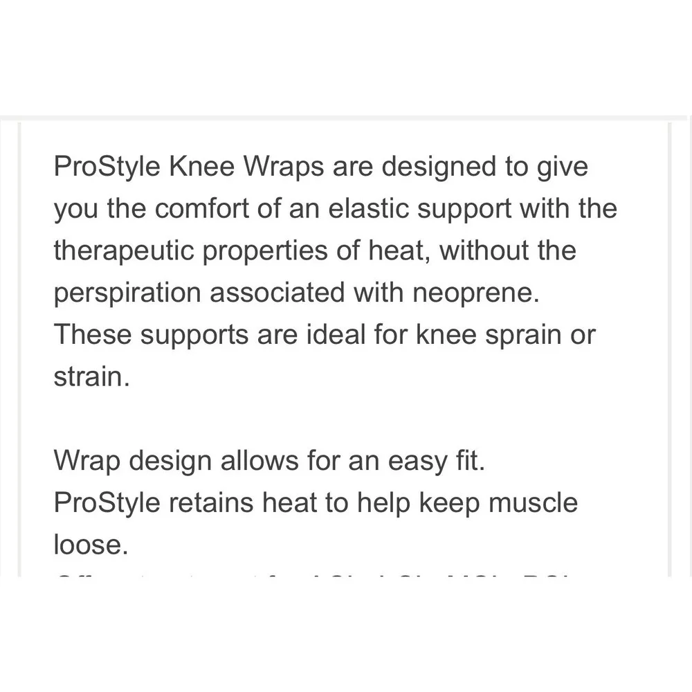Bell Horn One Size Universal ProStyle Hinged Knee Supper Wrap Open Patella New